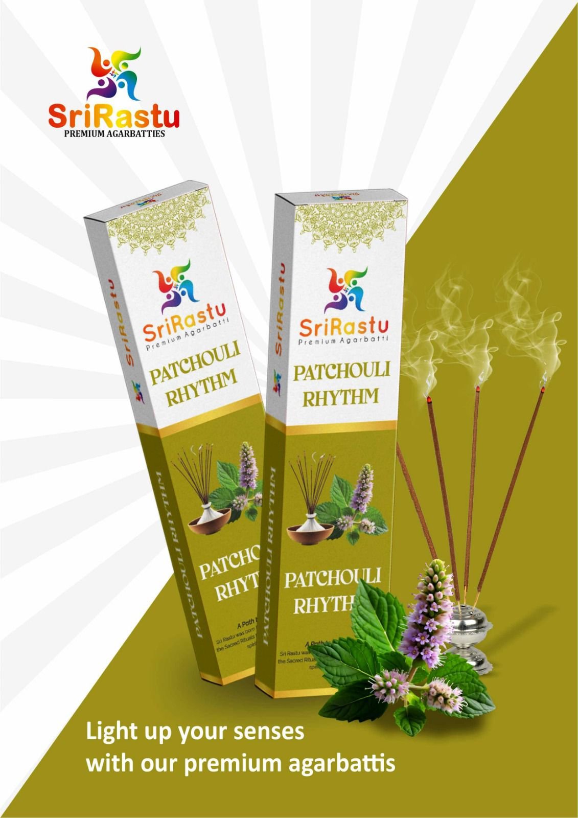 SriRastu Premium Agarbatti – Patchouli Rhythm